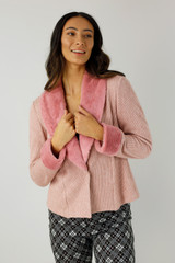 Pink Cable Fur Jacket