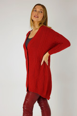 Red Cable Cardi