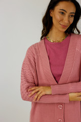 Rose Pink Slouch Cardi