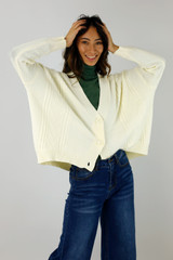 Ivory Crop Cable Cardi