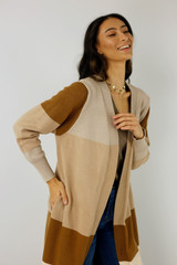 Beige Block Cardi