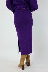 Purple Cable Knit Skirt