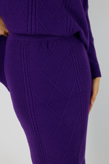 Purple Cable Knit Skirt