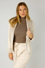 Oatmeal Cable Fur Jacket