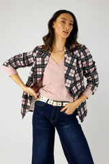 Pink Check Ponte Sisca Blazer