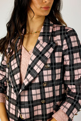 Pink Check Ponte Sisca Blazer