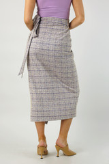 Lilac Tweed Wrap Skirt