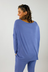 Blue Bamboo Slouch Top