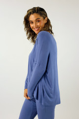 Blue Bamboo Slouch Top