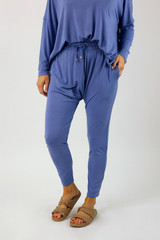 Blue Bamboo Slouch Pants