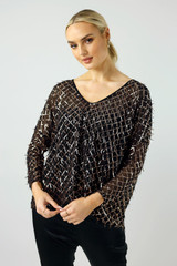 Copper Sequin Vee Top