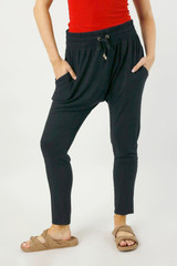 Black Bamboo Slouch Pants