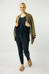 Black Bamboo Slouch Top