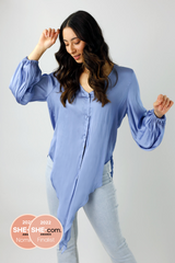 Cornflower Silky Zhoush Shirt