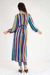 Stripe Silky Wrap Dress
