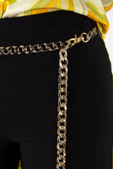 Black and Gold Chain Belt