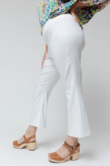 Ivory Pull On Cropped Flare