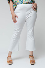 Ivory Pull On Cropped Flare