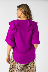 Magenta Ruffle Shirt