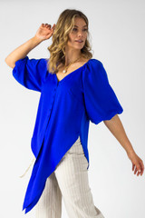 Cobalt Bustier Zhoush Shirt