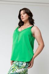 Green Lace Vee Cami
