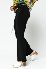 Black Jersey Stretch Flared Pant