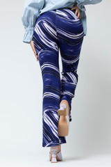 Purple Marble Jersey Flared Pant - FINAL SALE
