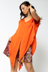 Orange Sleeveless Zhoush Tie Top