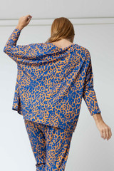 Blue Yellow Bamboo Slouch Top