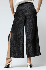 Black Animal Split Culottes