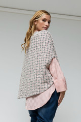 Pink Tweed Cape Top