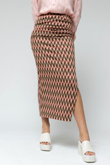 Geo Jacquard Split Skirt