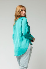 Turquoise Cascade Frill Shirt