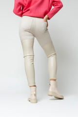 Ivory Ultra Spliced Ponte Pant  Women's Pants - Motto Fashions