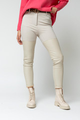 Ivory Ultra Spliced Ponte Pant  Women's Pants - Motto Fashions