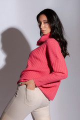 Coral Cowl Neck Jumper