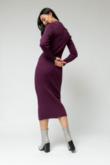 Purple Cable Knit Dress
