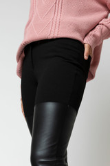 Black Ultra Spliced Ponte Pant