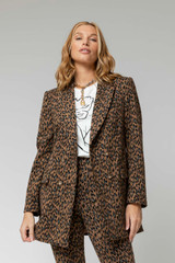 Tan Animal Classic Double Breasted Blazer