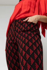 Black Red Luna Ponte Pant