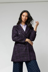 Black/Purple Tweed Blazer- SALE