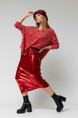 Red Sequin Skirt