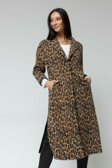 Tan Animal Zip Coat