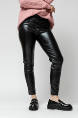 Black Vegan Leather Pant - SALE - Motto