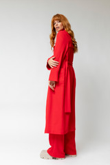 Red Euro Trench Coat