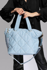 Denim Quilted Tote Bag