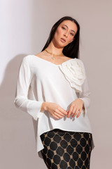 Ivory Rosette Blouse