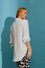 White Ruffle Blogger Shirt