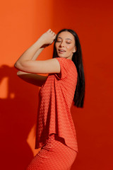 Orange Wave Bell Cap Sleeve Top - FINAL SALE