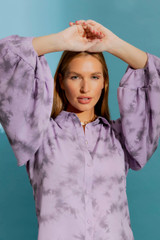 Lilac Balloon Sleeve Shirt